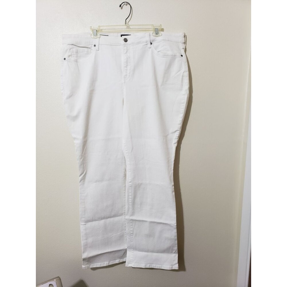 NYDJ white, plus size, barbara bootcut with liftxtuck technology jeans, size 20W